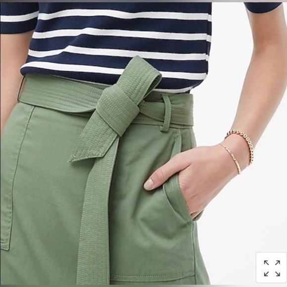J Crew Belted A Line Twill Skirt Size 6 - Picture 2 of 11